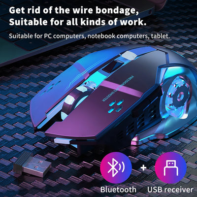 Rechargeable Wireless Mouse Gaming Computer Silent Bluetooth Mouse USB