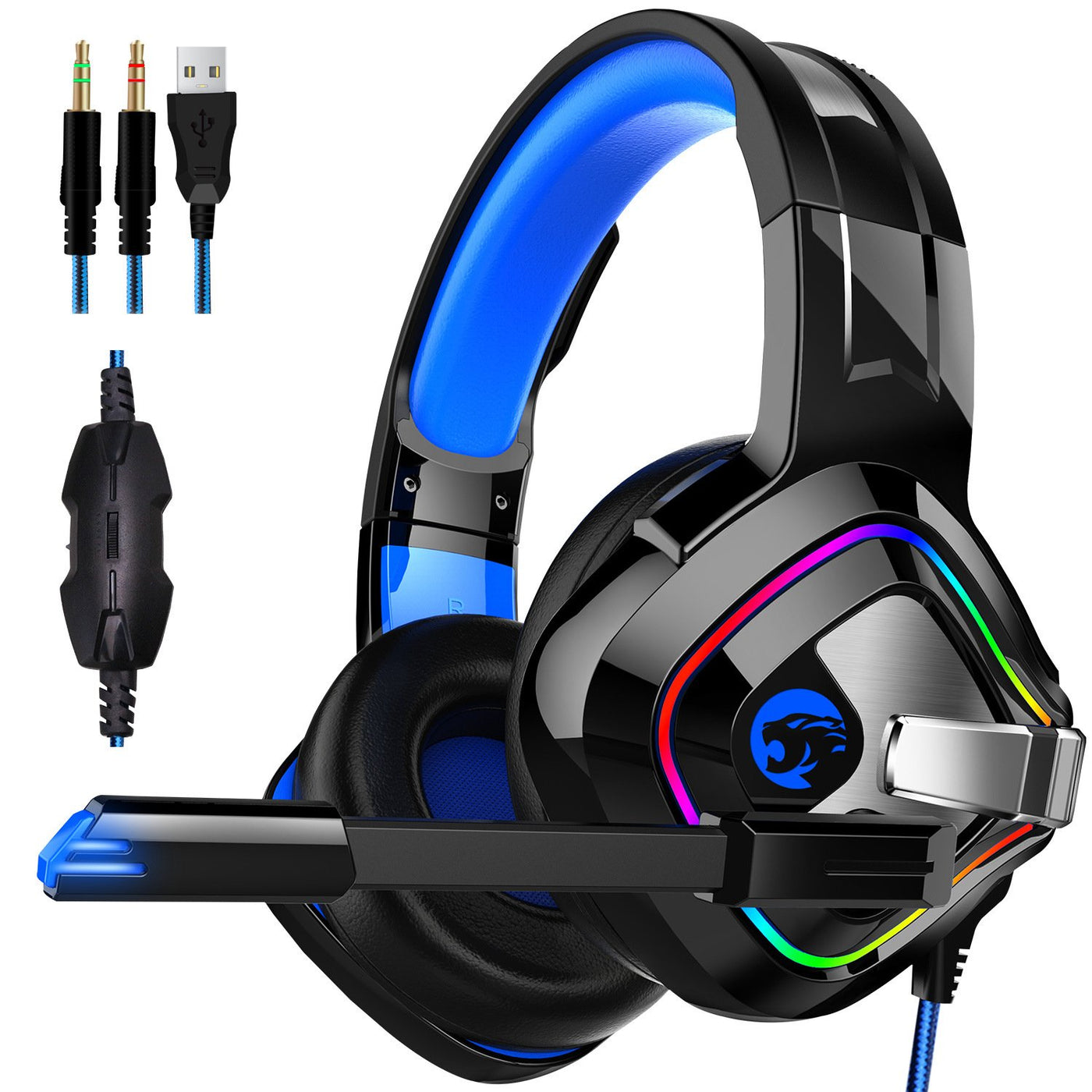 Headphones with Microphone for PC Xbox One PS4/5 Controller Bass
